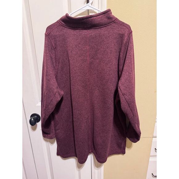 Lands End Sport Plus Size Maroon Pullover Sweater Tunic High Neck Long Sz 2X - Picture 4 of 11